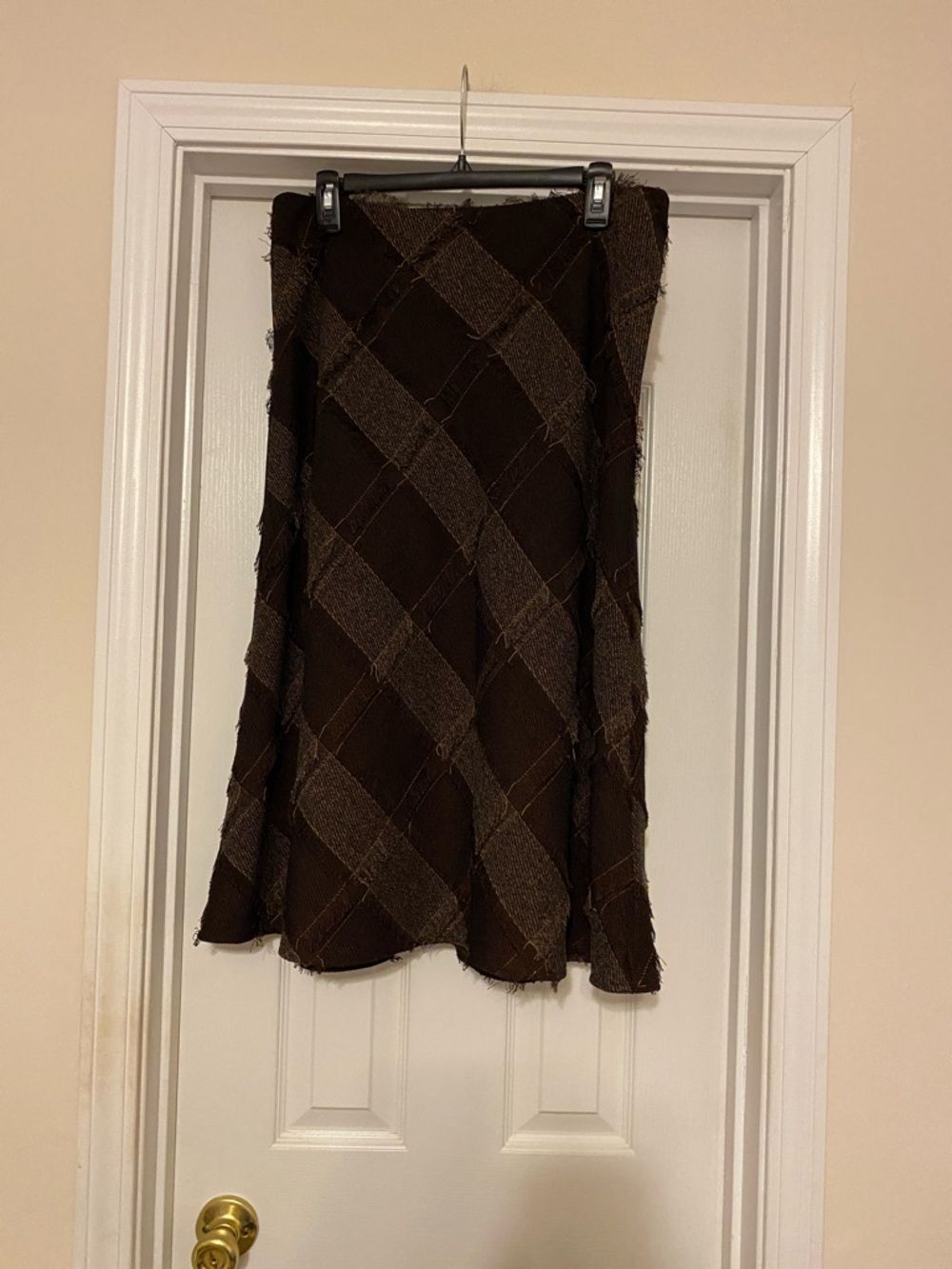 Women’s Tribal Brown Patchwork A-Line Skirt size‎ 10